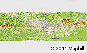Shaded Relief Panoramic Map of Yixian, physical outside