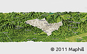 Shaded Relief Panoramic Map of Yixian, satellite outside