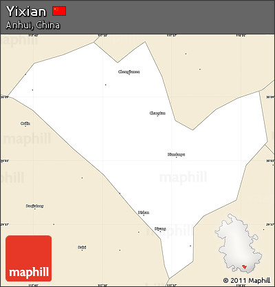 Classic Style Simple Map of Yixian