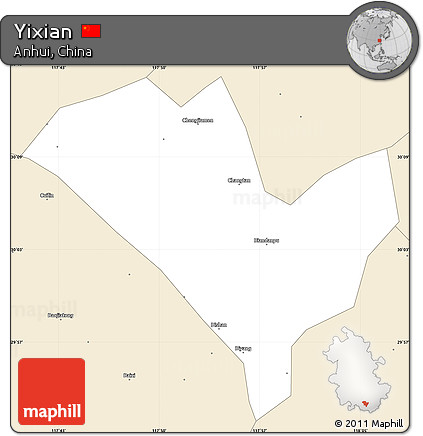 Classic Style Simple Map of Yixian
