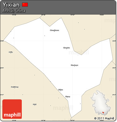 Classic Style Simple Map of Yixian