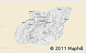 Classic Style 3D Map of Yuexi, single color outside