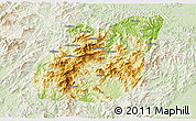 Physical 3D Map of Yuexi, lighten