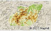 Physical 3D Map of Yuexi, shaded relief outside