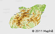 Physical 3D Map of Yuexi, single color outside