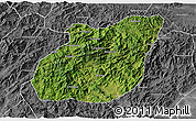 Satellite 3D Map of Yuexi, desaturated