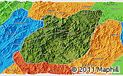 Satellite 3D Map of Yuexi, political outside