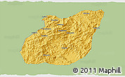 Savanna Style 3D Map of Yuexi, single color outside
