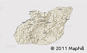 Shaded Relief 3D Map of Yuexi, cropped outside
