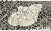 Shaded Relief 3D Map of Yuexi, darken
