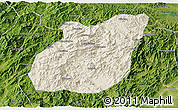 Shaded Relief 3D Map of Yuexi, satellite outside
