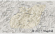 Shaded Relief 3D Map of Yuexi, semi-desaturated