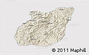 Shaded Relief 3D Map of Yuexi, single color outside