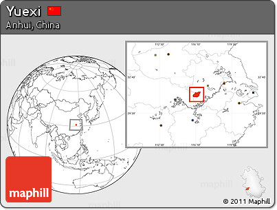 Blank Location Map of Yuexi