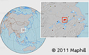 Gray Location Map of Yuexi, hill shading