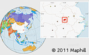 Political Location Map of Yuexi, highlighted country