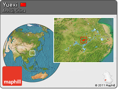 Satellite Location Map of Yuexi