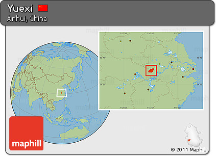 Savanna Style Location Map of Yuexi