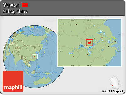Savanna Style Location Map of Yuexi