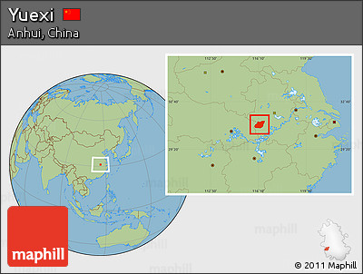 Savanna Style Location Map of Yuexi