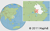 Savanna Style Location Map of Yuexi, highlighted parent region
