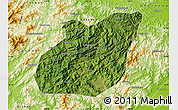 Satellite Map of Yuexi, physical outside