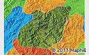 Satellite Map of Yuexi, political outside
