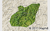 Satellite Map of Yuexi, shaded relief outside