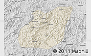 Shaded Relief Map of Yuexi, desaturated