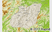 Shaded Relief Map of Yuexi, physical outside