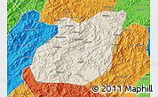 Shaded Relief Map of Yuexi, political outside