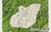 Shaded Relief Map of Yuexi, satellite outside