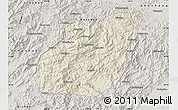 Shaded Relief Map of Yuexi, semi-desaturated