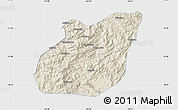 Shaded Relief Map of Yuexi, single color outside