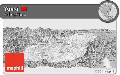 Gray Panoramic Map of Yuexi