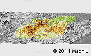 Physical Panoramic Map of Yuexi, desaturated