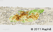 Physical Panoramic Map of Yuexi, shaded relief outside
