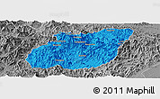 Political Panoramic Map of Yuexi, desaturated