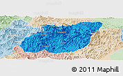 Political Panoramic Map of Yuexi, lighten