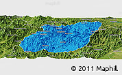Political Panoramic Map of Yuexi, satellite outside
