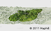 Satellite Panoramic Map of Yuexi, lighten