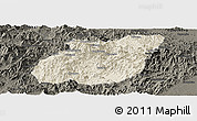 Shaded Relief Panoramic Map of Yuexi, darken