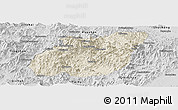 Shaded Relief Panoramic Map of Yuexi, desaturated