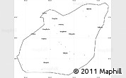 Blank Simple Map of Yuexi, cropped outside