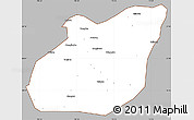 Gray Simple Map of Yuexi, cropped outside