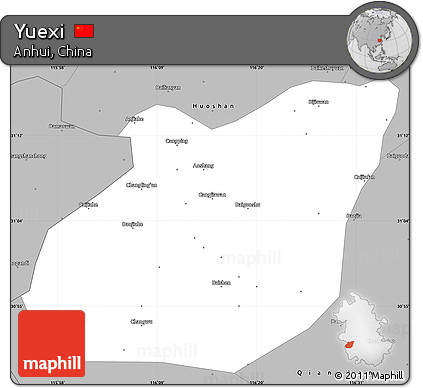 Gray Simple Map of Yuexi