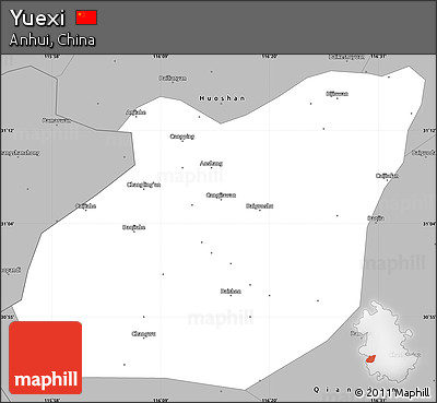 Gray Simple Map of Yuexi