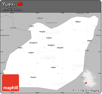 Gray Simple Map of Yuexi