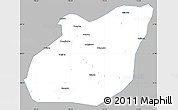 Gray Simple Map of Yuexi, single color outside
