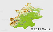 Physical 3D Map of Beijing, single color outside